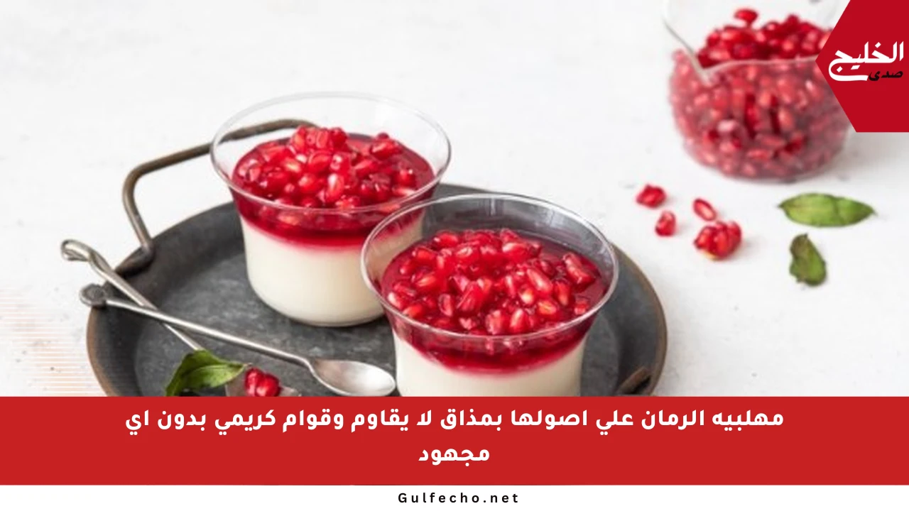 مهلبية الرمان على أصولها بمذاق لا يقاوم وقوام كريمي بدون أي مجهود